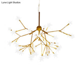 Gold Iron Starry Pendant Light Fixture - Modern 9/27/36-Light Chandelier For Dining Room