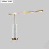 Gold L-Shaped Led Nightstand Lamp: Stylish Table Light With Marble Base
