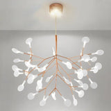 Gold Leaf-Shaped Acrylic Pendulum Led Ceiling Chandelier For Minimal Living Rooms 63 /
