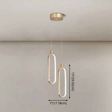 Gold Led Hanging Pendant Light For Bedroom With Metal Single Head And Small Ceiling Design