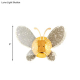Gold Led Butterfly Bubble Crystal Sconce For Modern Bedroom Lighting