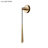 Gold Led Crystal Cone Wall Sconce In 3 Heights: 12 19.5 23.5