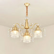 Gold Led Crystal Pendant Chandelier - Mid-Century Branch Design For Living Room