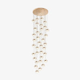 Gold Led Crystal Staircase Ceiling Light With Ball Shade 36 /