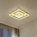 Gold Led Flush Mount Ceiling Light For Bedrooms - Simple & Elegant Metallic Fixture