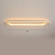 Gold Led Flushmount Light - Oblong Corridor Ceiling Mount Simple Metal Style / 16’ White
