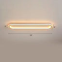 Gold Led Flushmount Light - Oblong Corridor Ceiling Mount Simple Metal Style / 16’ White
