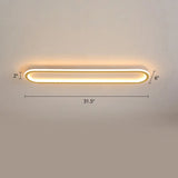Gold Led Flushmount Light - Oblong Corridor Ceiling Mount Simple Metal Style / 31.5’ Third Gear
