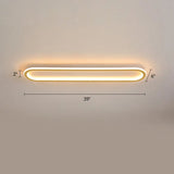 Gold Led Flushmount Light - Oblong Corridor Ceiling Mount Simple Metal Style / 39.5’ Third Gear