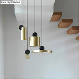 Gold Led Geometric Ceiling Light For Dining Room