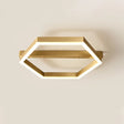 Gold Led Hexagon Flush Mount Light For Bedroom Ceiling