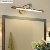 Gold Led Metal Vanity Lamp - Classic Linear Bathroom Sconce Light Fixture Multiple Width Options