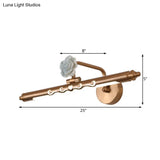 Gold Led Metal Vanity Lamp - Classic Linear Bathroom Sconce Light Fixture Multiple Width Options