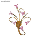 Gold Lily 6-Head Metal Sconce Lamp For Romantic Living Room Lighting