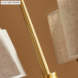 Gold Living Room Pendant Light With Empire Shade Chandelier And Simplicity Fabric Fixture