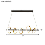 Gold Metal Ceiling Pendant With Simple Circles Design - 4/5 Heads Warm/White Light For Dining Room