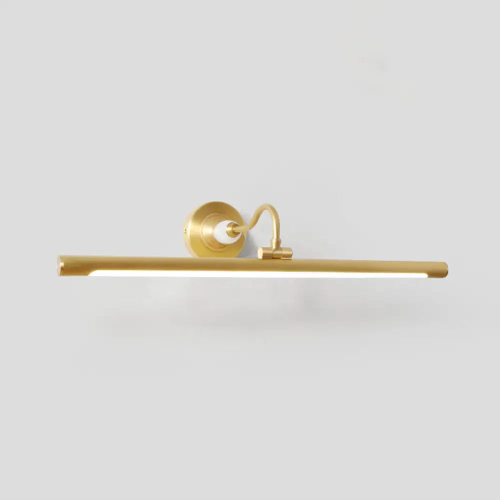 Gold Metal Led Vanity Sconce For Powder Room Wall Lighting With Stick Shape And Simplicity Design /