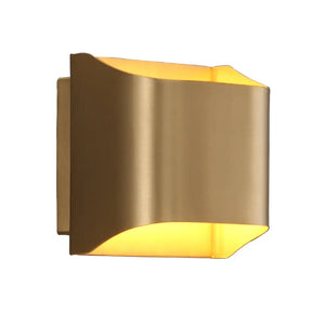 Gold Metal Led Wall Light With Modern Cut Geometry Ideal For Bedside Ambiance / 4