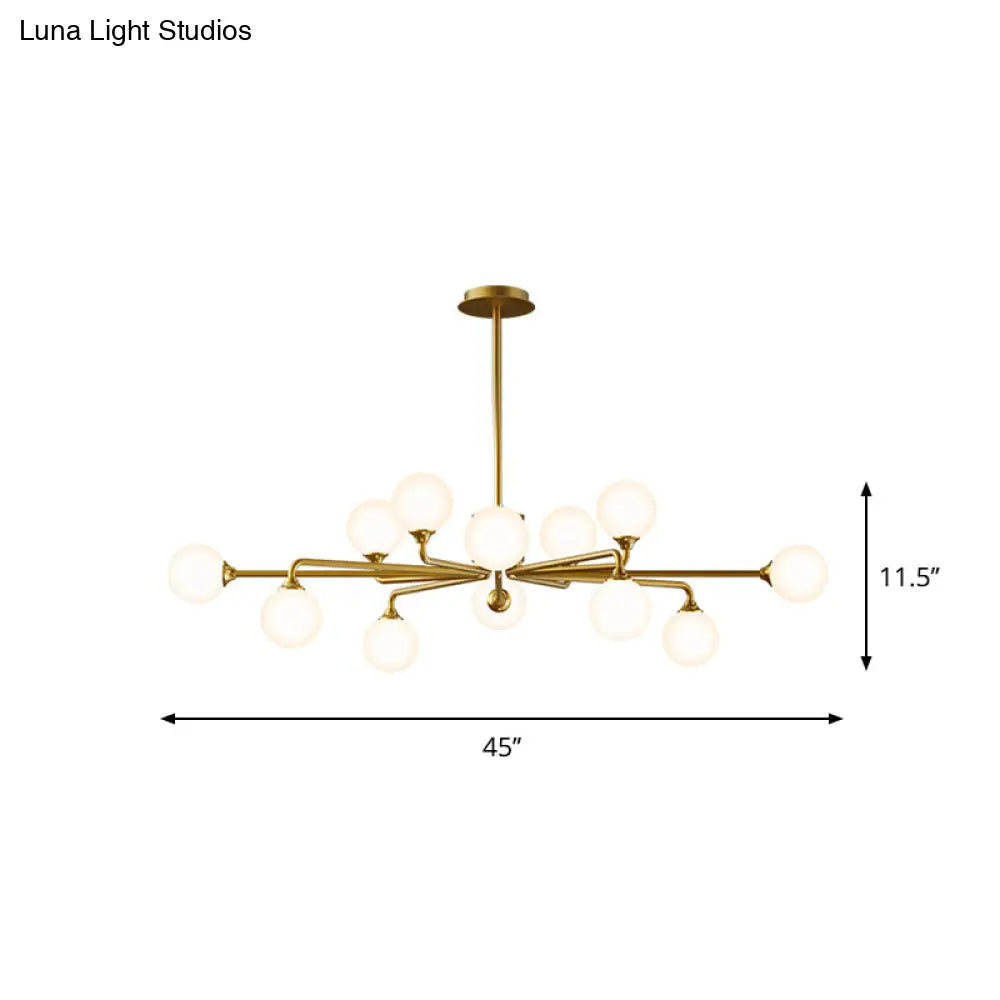 Gold Metal Sputnik Pendant Lighting With White Glass Shades - Modernize Your Living Room 6/9/12