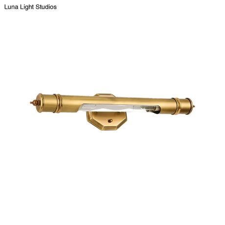 Gold Metal Vanity Lighting 18/21.5 L Elongated Country Bathroom Wall Mounted Light Fixture With 2