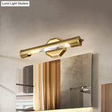 Gold Metal Vanity Lighting 18/21.5 L Elongated Country Bathroom Wall Mounted Light Fixture With 2