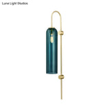 Gold Metal Wall Lamp With Postmodern Design And 1 Light For Living Rooms