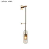 Gold Metal Wall Lamp With Postmodern Design And 1 Light For Living Rooms
