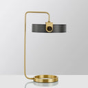 Gold Metallic Desk Lamp: Round Modern 1-Bulb Table Light With Hollow Out Design