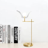 Gold Metallic Led Desk Lamp With Opal Glass Shade - Modern Angled Arm Table Light