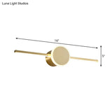 Gold Metallic Led Wall Sconce For Modern Washbasin Vanity Lighting