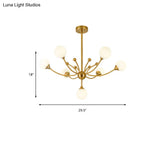 Gold Metallic Plant Chandelier For Modern Living Rooms