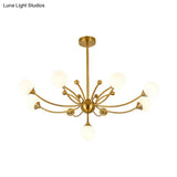 Gold Metallic Plant Chandelier For Modern Living Rooms