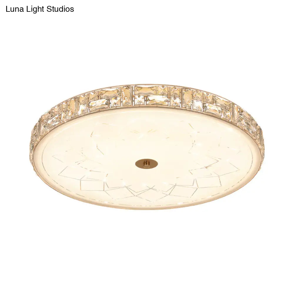 Gold Minimalist Led Ceiling Light With Glass Diffuser For Bedrooms