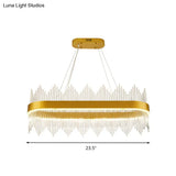 Gold Modern Geometric Crystal Led Chandelier For Dining Room Pendant Lighting