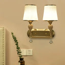 Gold Modernist Bell Wall Sconce Lighting With Glass Shade For Living Room