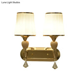 Gold Modernist Bell Wall Sconce Lighting With Glass Shade For Living Room