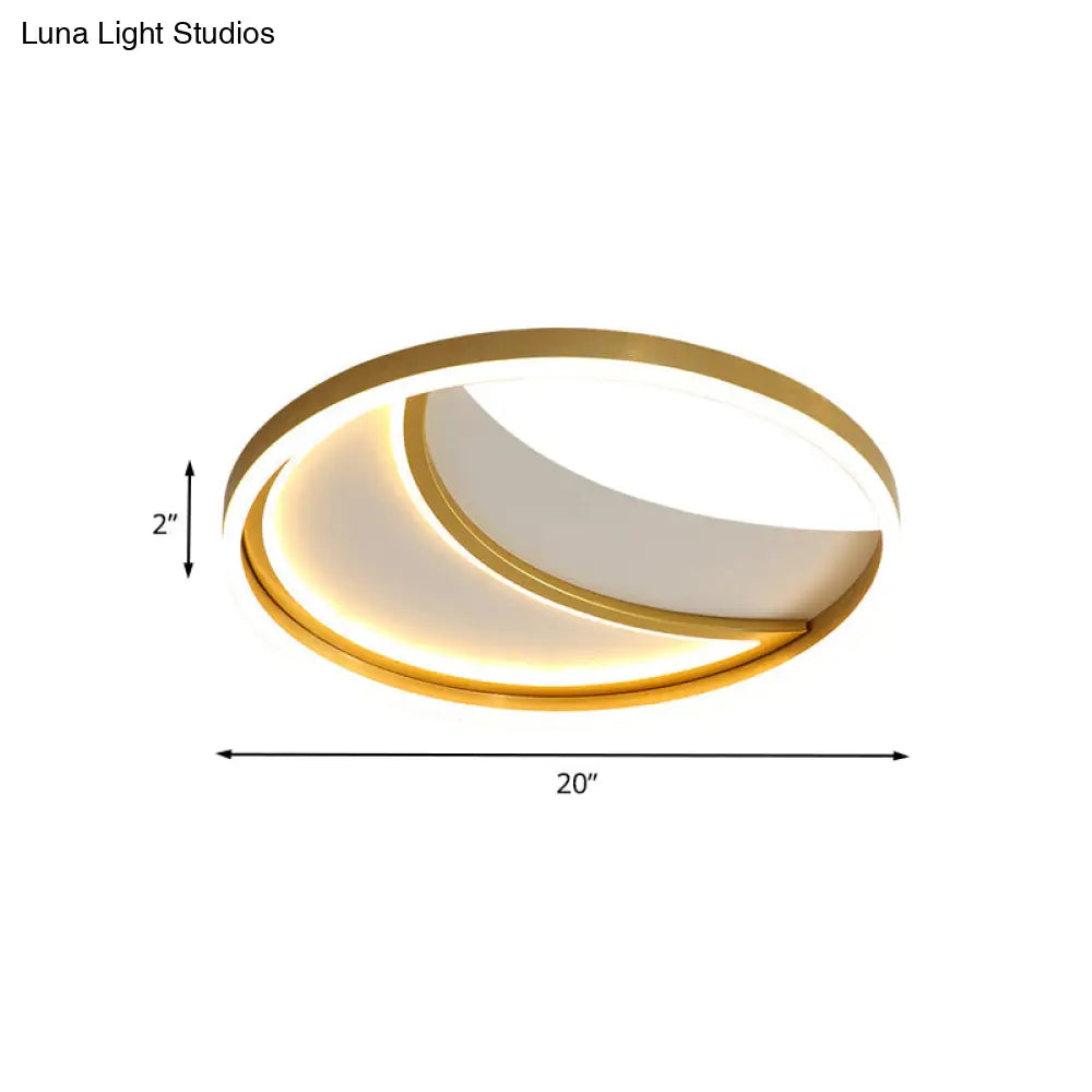 Gold Moon Ceiling Mounted Acrylic Led Spotlight For Creative Bedroom Lighting