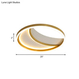 Gold Moon Ceiling Mounted Acrylic Led Spotlight For Creative Bedroom Lighting