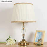 Gold Nightlight For Bedroom - Elegant Urn-Shaped Crystal Base Simple Bulb Table Lamp