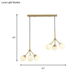 Gold Orb Shade Pendant Lamp: Modern Milk Glass Restaurant Light
