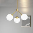 Gold Orb Shade Pendant Lamp: Modern Milk Glass Restaurant Light 3 /