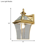 Gold Outdoor Wall Lantern Sconce With 1-Bulb For Traditional Look