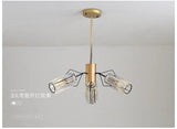 Gold Retro Crystal Chandelier With Cylinder Block Design - Pendant Lamp For Living Room Available In