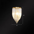 Gold Ribbon Wall Sconce With Clear Glass Head For Dining Room Mounting