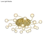 Gold Romantic Metallic Ceiling Light For Living Room Villa - Multi - Head Semi Flush Mount