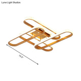 Gold Semi Flush Led Ceiling Light Fixture For Living Room With Oval Acrylic Shade - Warm/White