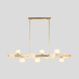 Gold Simplicity Globe Pendant Lamp: Frosted Glass Dining Room Island Lighting 12 /