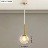 Gold Spherical Glass Pendant Ceiling Light - Modern & Elegant Bedroom Lamp
