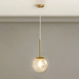 Gold Spherical Glass Pendant Ceiling Light - Modern & Elegant Bedroom Lamp / 6’ Linear