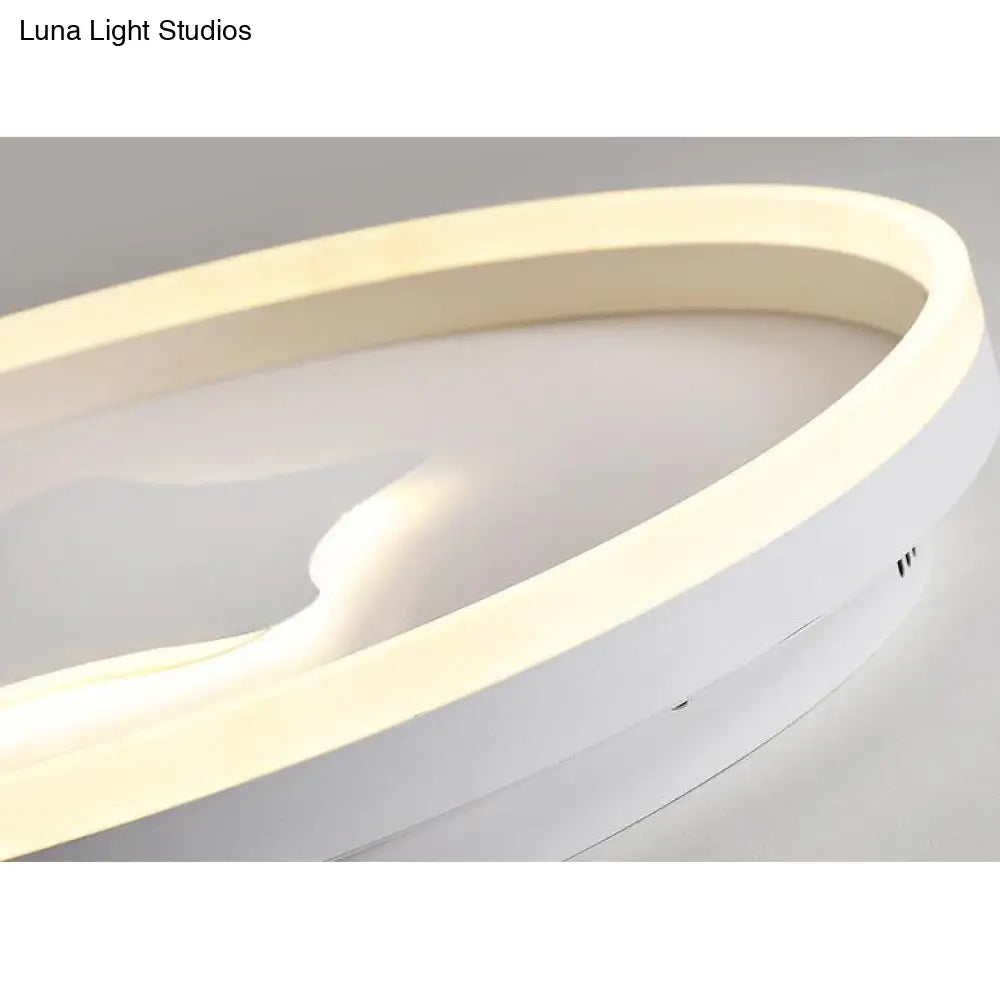 Gold Star Led Flush Mount Ceiling Light For Study Room With Acrylic Ring Accent